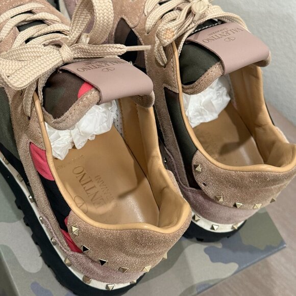 VALENTINO GARAVANI ROCKSTUD CAMO TRAINER WOMAN SNEAKER - Picture 4 of 7